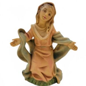 Vintage Italy Nativity Mary Figurine – 3.25” Plastic Replacement Piece